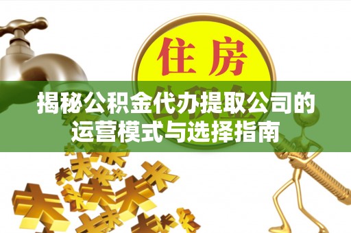 燕巢揭秘公积金代办提取公司的运营模式与选择指南